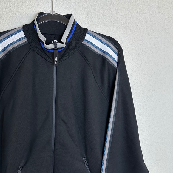 G/FORE Jackets & Blazers - G/FORE Onyx Black Full Zip Track Jacket women's XL Striped Sleeve Portugal NEW